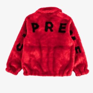 Supreme red fur bomber jacket